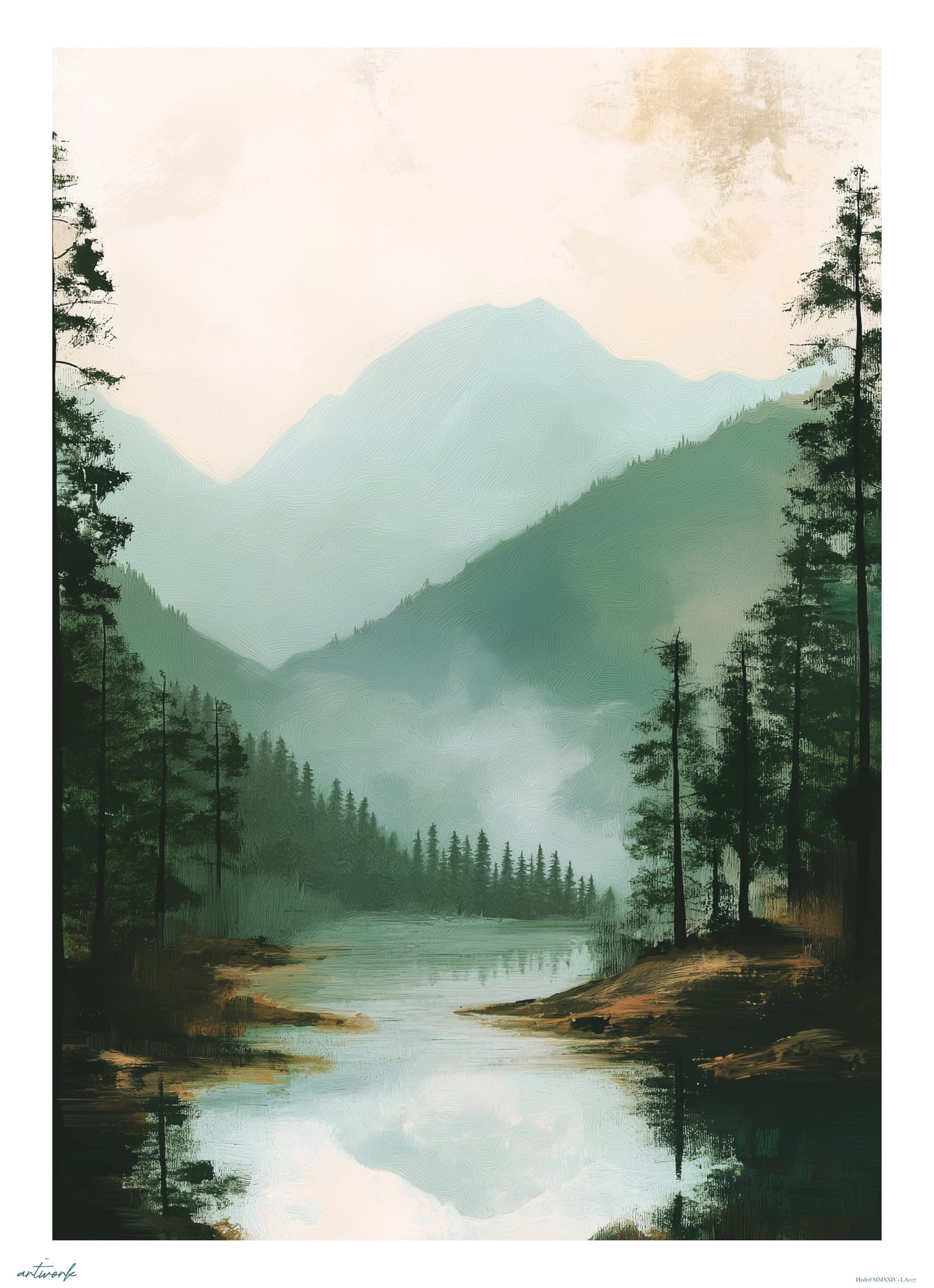 A1 Prints & Posters - Morning Lake - 260gsm High Quality Print - Made in Wales