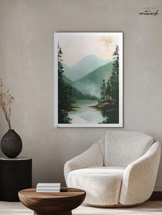 A1 Prints & Posters - Morning Lake - 260gsm High Quality Print - Made in Wales